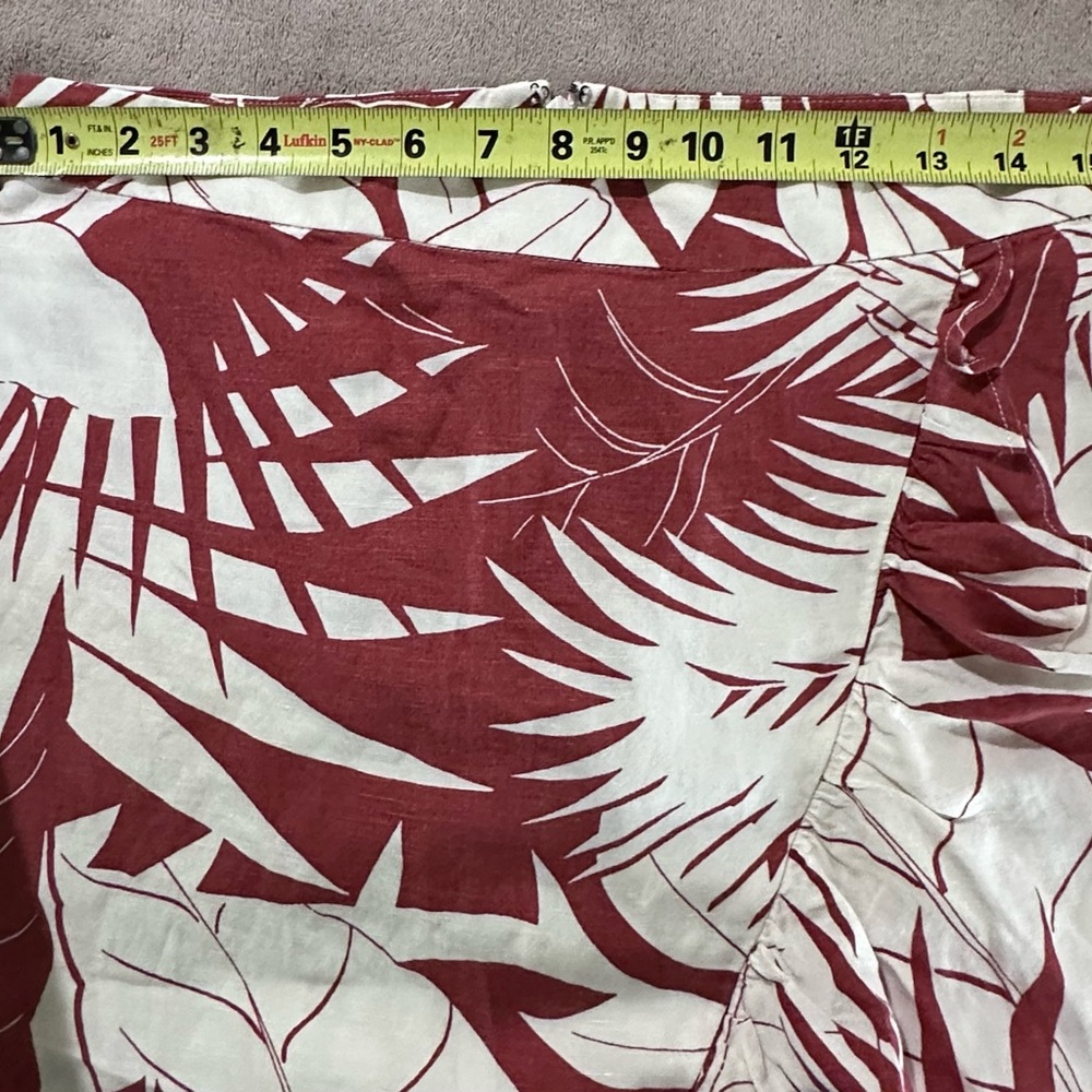 Madewell Linen-Blend Ruffle-Wrap Midi Skirt in Tropical Vacation Size:8 - Picture 9 of 11